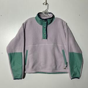 The North Face Cragmont 1/4 Snap Fleece Purple/Green Sweater Women’s Size Medium